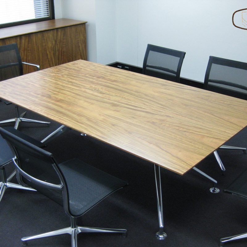 Queensland walnut veneer table with credenza small APR